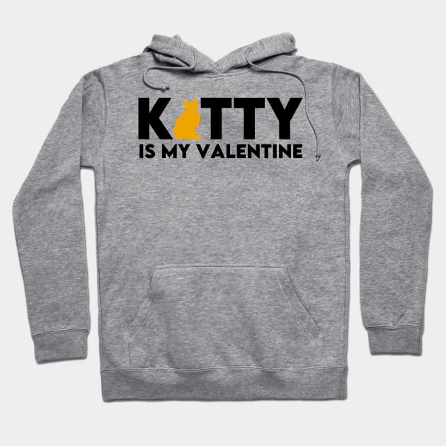 Kitty is my valentine (Black) Hoodie by Ajiw